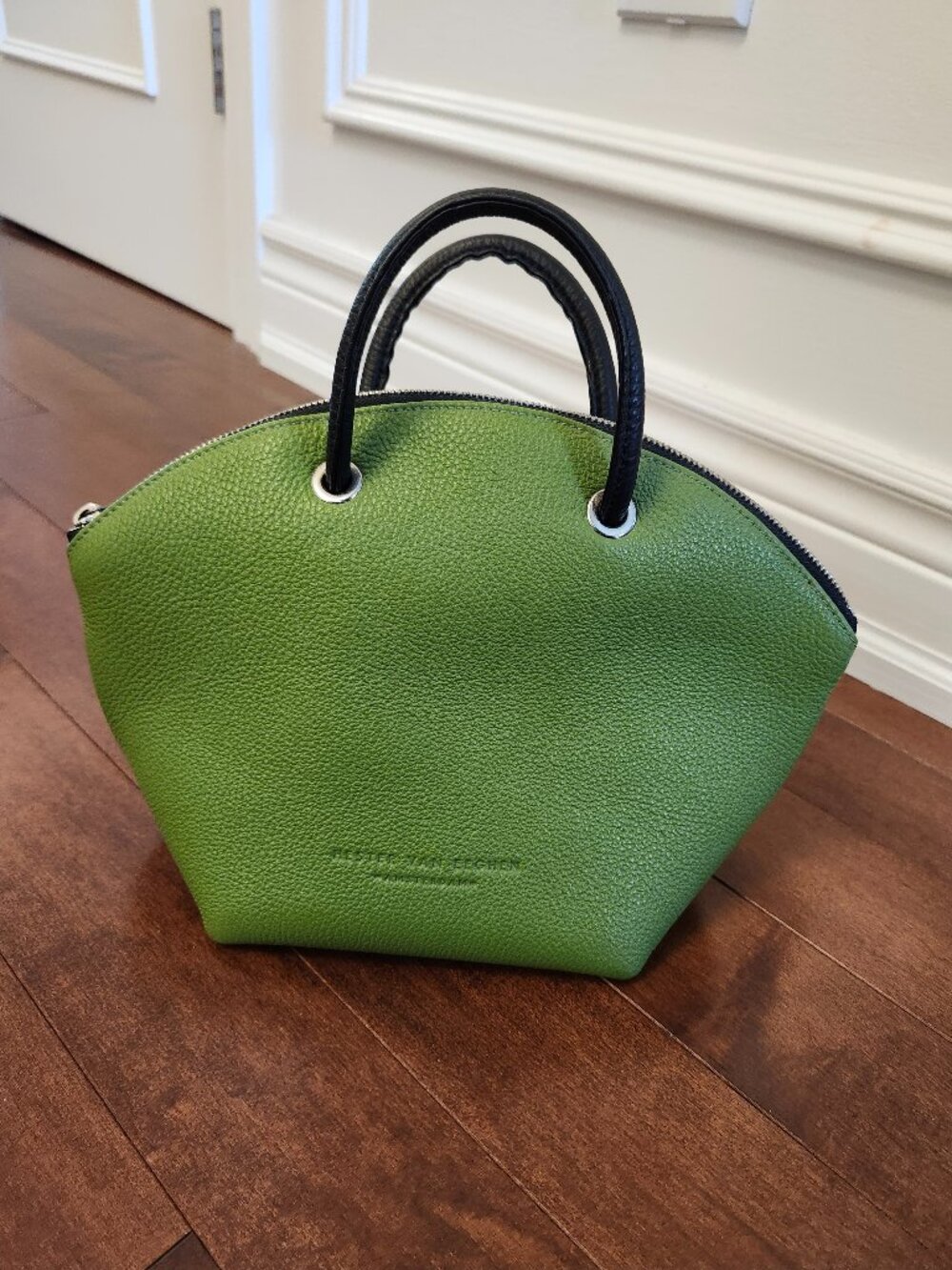 Hester Van Eeghen green leather bag